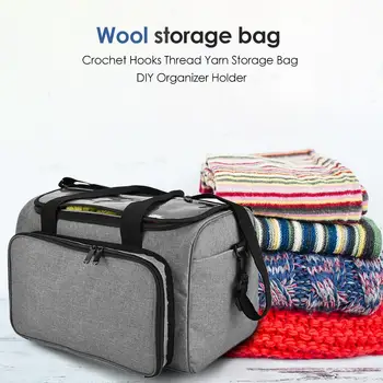 

Portable Women Tote Yarn Wool Storage Bags Crocheting Hooks Thread Holder Cases Pouch Sewing Accessories Knitting Organizer