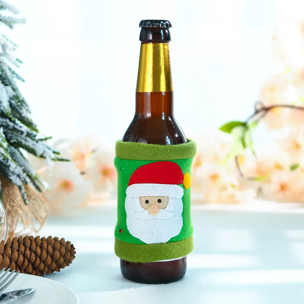 Cchristmas крышка бутылки вина машина вышитые бутылки вина набор принадлежности для украшения стола Copribottiglia Natale Wijnfles крышка