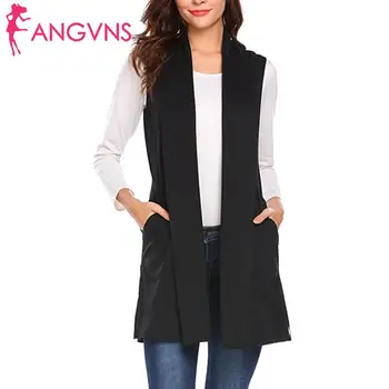 

New Fashion Women Casual Sleeveless Front Open Pocket Solid Regular fit, Hips Length V-Neck Waistcoat