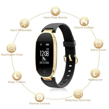 

S3 Fashion Smart Band Bracelet Girl Women Heart Rate Monitor Wrist Smart Wristband Lady Female Fitness Tracker Wear Wristband
