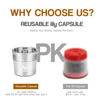 

Stainless Steel Metal Reusable Coffee Capsule Pod Filter Kits For Illy System UK