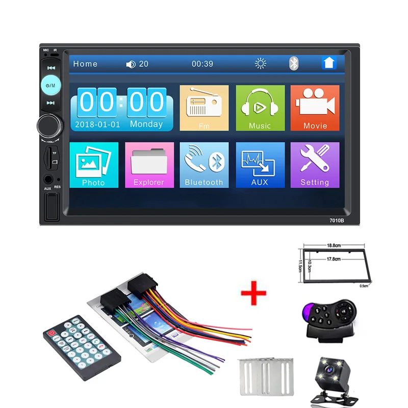 full accessory Авторадио 2 din общие модели автомобилей 7 ''сенсорный экран Bluetooth автомобильный Радио плеер аудио aux камера заднего вида Зеркало Ссылка 7010b - Цвет: full accessory