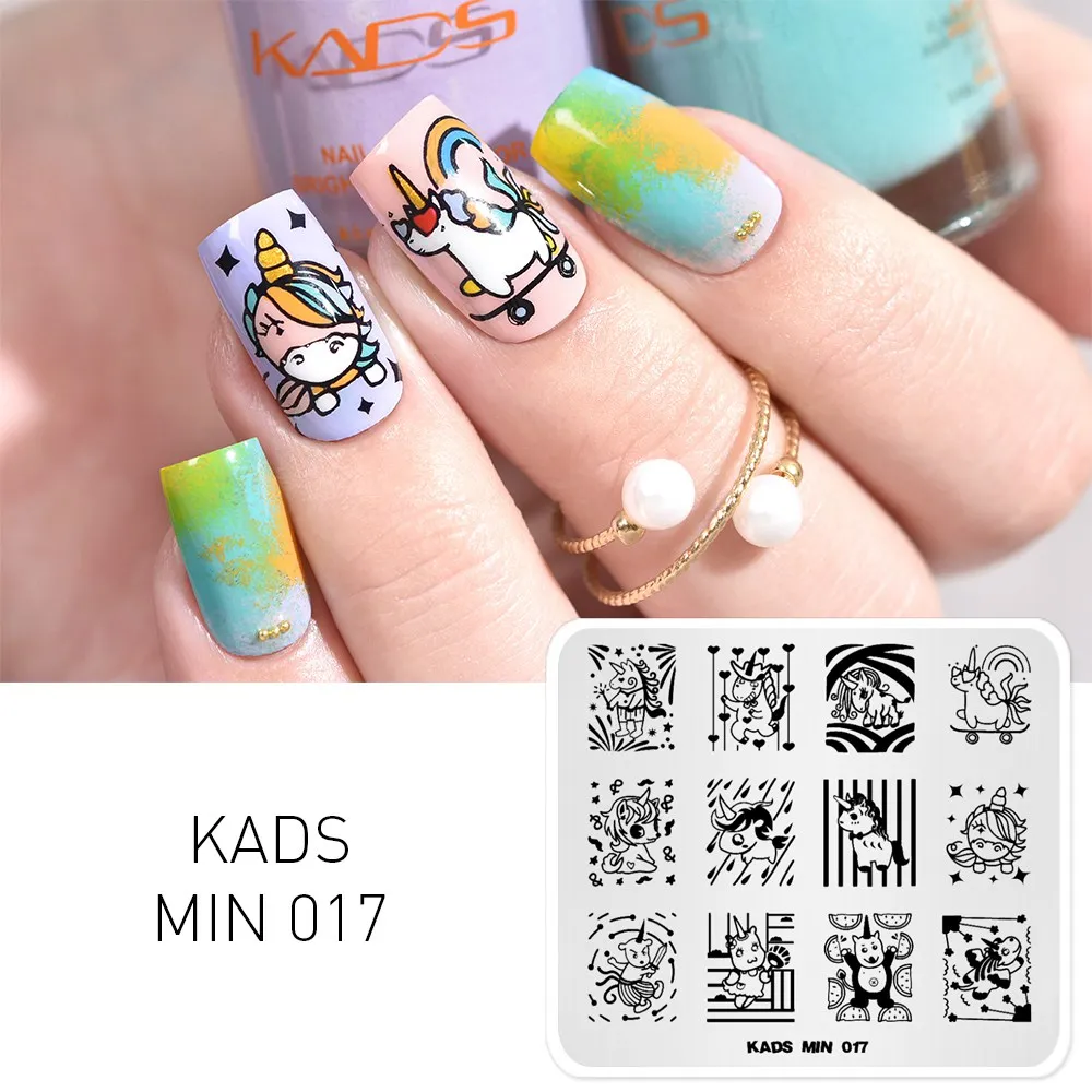 KADS Новое поступление мин Серия Нержавеющая сталь дизайн ногтей штемпель для тиснения Шаблон трафарет красоты дизайн ногтей инструменты для штамповки - Цвет: Min 017