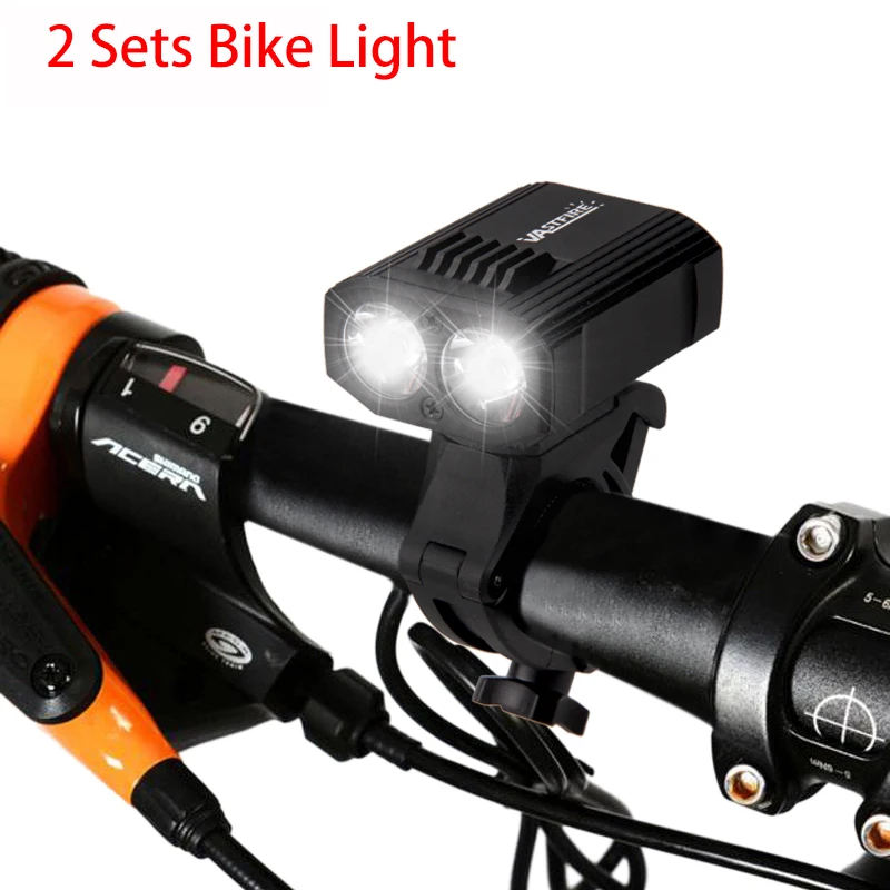Only Bike Light 2 шт./компл. Водонепроницаемый передний велосипедный Фонари 1200 люмен велосипед светодиодный головной светильник USB Перезаряжаемые велосипед светильник 5 режимов Велоспорт вспышки света светильник - Цвет: Only Bike Light