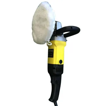 

1400W 110V Car Cleaning Electric 6 Variable Speed Car Polisher Buffer Waxer US Plug Black and Yellow