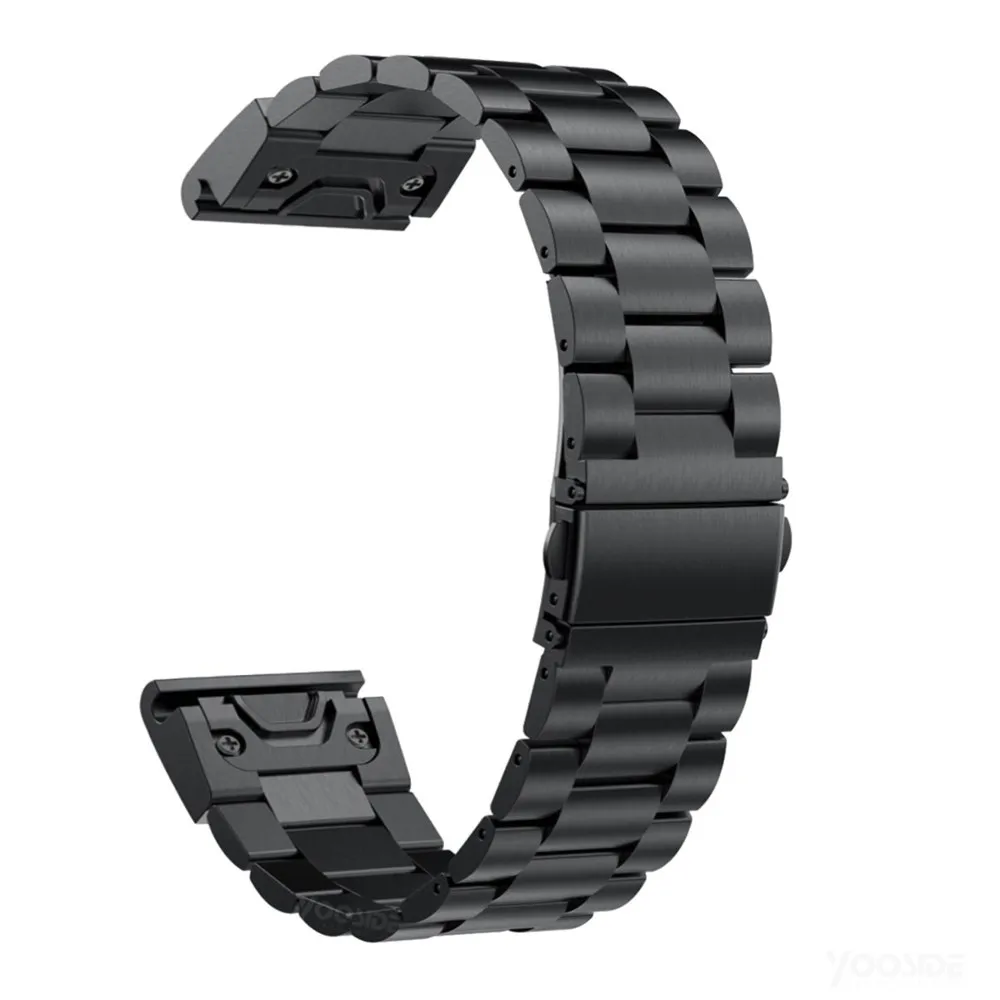 Металлический ремешок Fenix 5X/Fenix 6X26 мм из нержавеющей стали для часов Garmin Fenix 5X Plus/Fenix 3/3 HR/D2 Delta PX - Цвет: Black