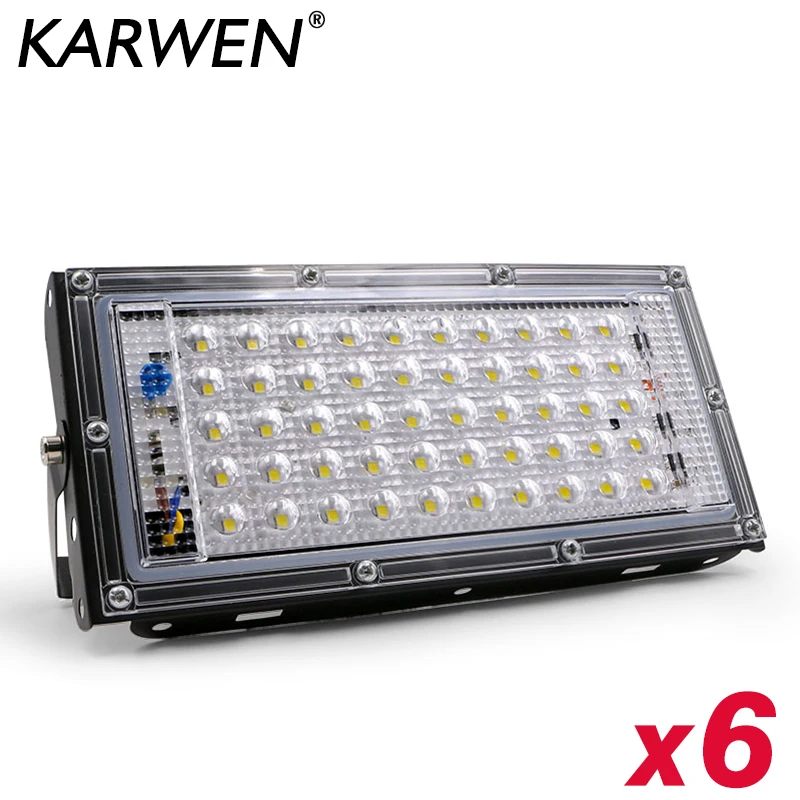 6 unids/lote de luces LED de 50W, impermeables, Ip65, focos para exteriores, iluminación de jardín, AC 220V 240V, reflectores Led|Reflectores| - AliExpress