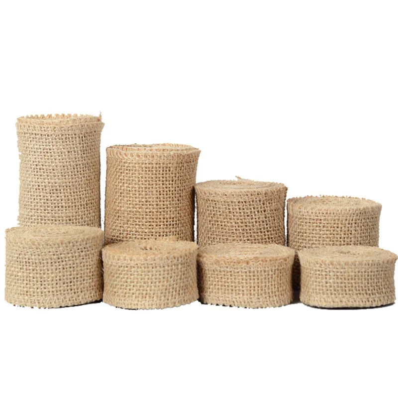 

5meters/roll primary color jute rope linen ribbon DIY handmade Christmas wedding craft lace linen roll Clothing, packaging gifts