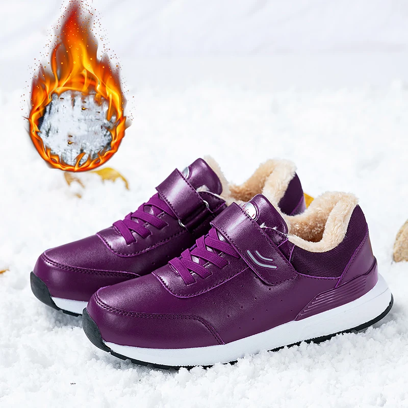 

Women's Vulcanized Shoes Fashion Woman Sneakers Winter Plus Fleece Warm Snow Boots Men Couple Shoes Plus Size Women Shoes 44 45