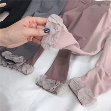 Qi Cardcaptor Sakura/Леггинсы коллекция года, корейский стиль, весна-осень, стиль, Детские однотонные обтягивающие леггинсы с лепестками