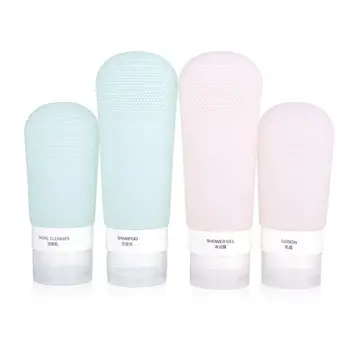 

60ml/ 89ml Portable Silicone Refillable Bottle Empty Travel Packing Press For Lotion Shampoo Cosmetic Containers With Brush