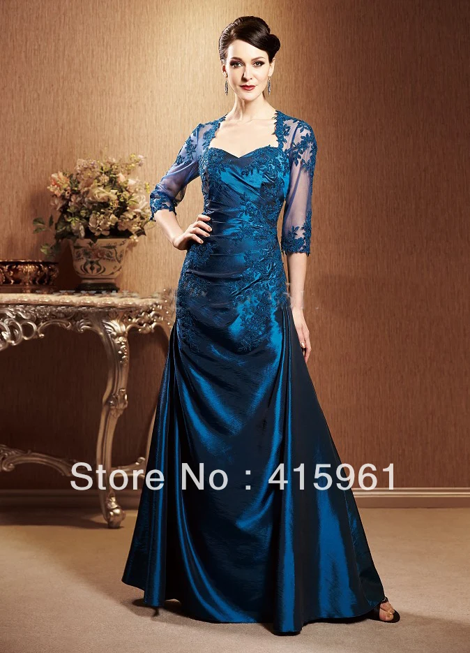 Vestido de madrinha farsali, элегантное темно-синее платье из тафты, длинное кружевное платье с аппликацией,, платья для матери невесты, vestidos de novia