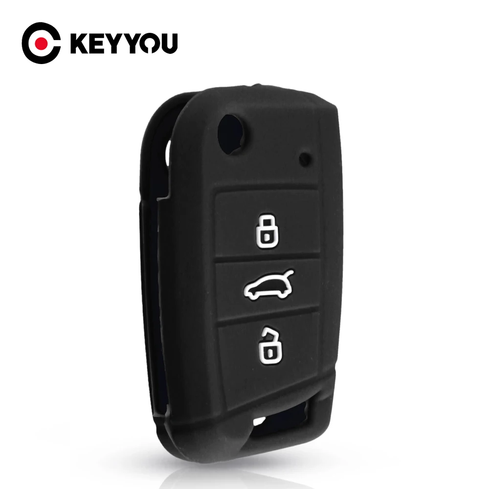 Силиконовый чехол для ключей KEYYOU Volkswagen VW Golf MK7 Tiguan Skoda Octavia Seat Leon Ibiza A7 | Автомобили и