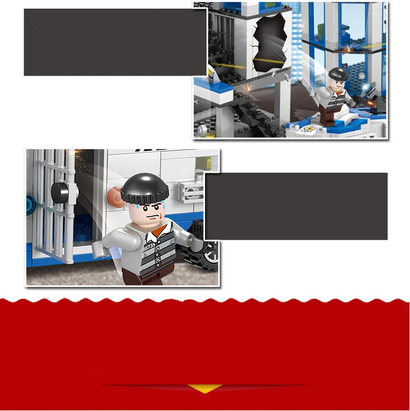 Совместимы с Legao City Special Police Prison Break Детские DIY Собранные небольшие строительные блоки Развивающие игрушки