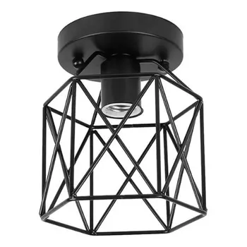 

Industrial Wrought Iron Ceiling Light Cage Living Room Chandelier Black Metal Cafe Bar Industrial Ceiling Light Cage