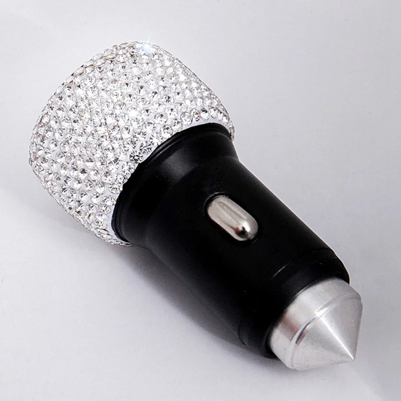 Мини Автомобильное зарядное устройство легкосплавные диски двойной USB зарядное устройство с светодиодный свет алюминиевый сплав автомобильное зарядное устройство для телефона