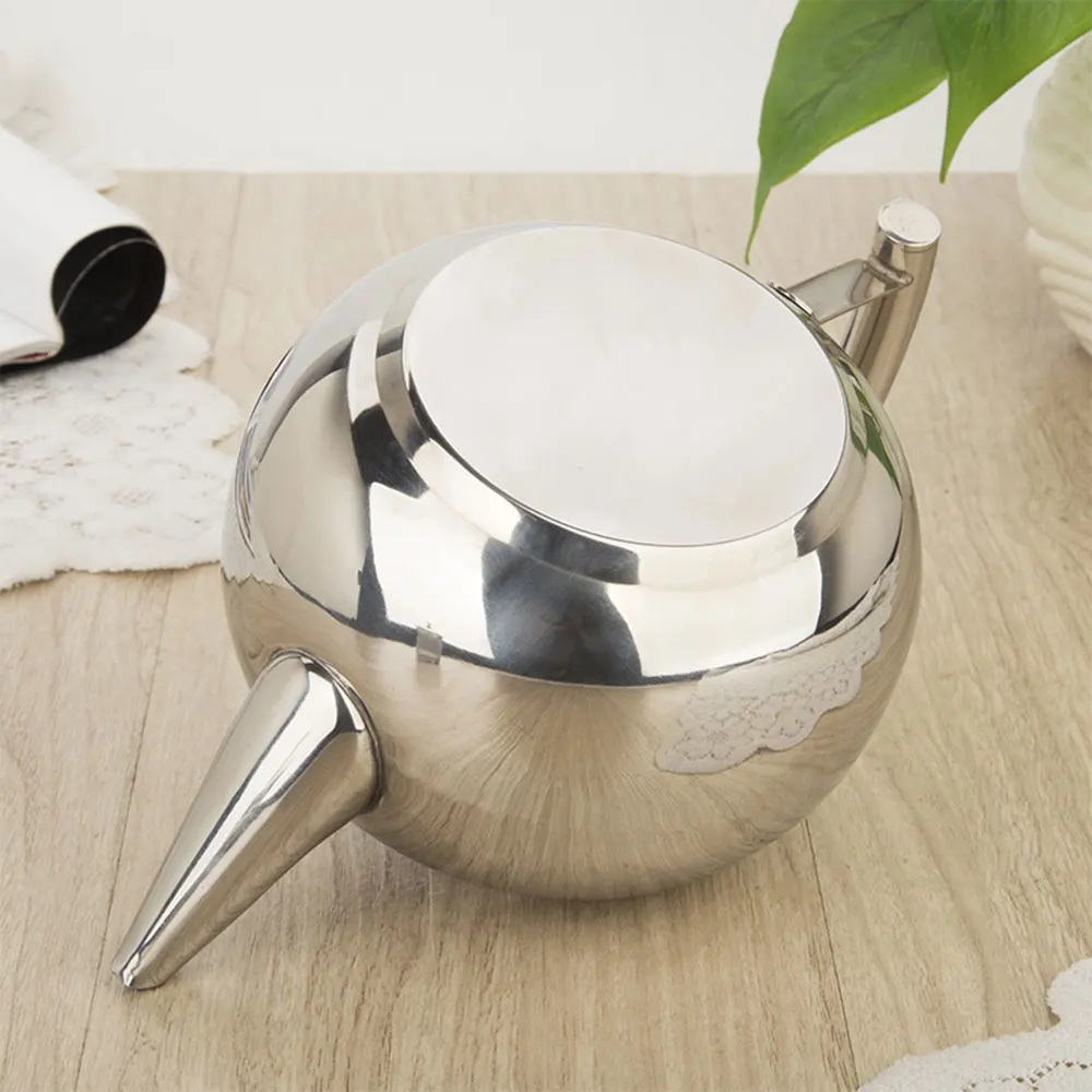 Silver Gold Colors 1.5L/2L Teapots Stainless Steel Water Kettle Hotel Tea Pot with Filter Hotel Coffee Pot Restaurant Tea Kettle