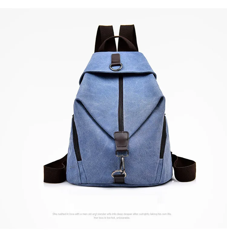 Female Vintage Canvas Backpack Women Casual Bag Anti-theft School Bags For Teenage Girls Women's Small Travel Retro Backpacks