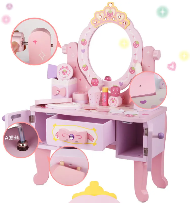 Модель, деревянный детский комод в новом стиле, туалетный столик принцессы, игровой домик для девочек, коробка для хранения ювелирных изделий, игрушка