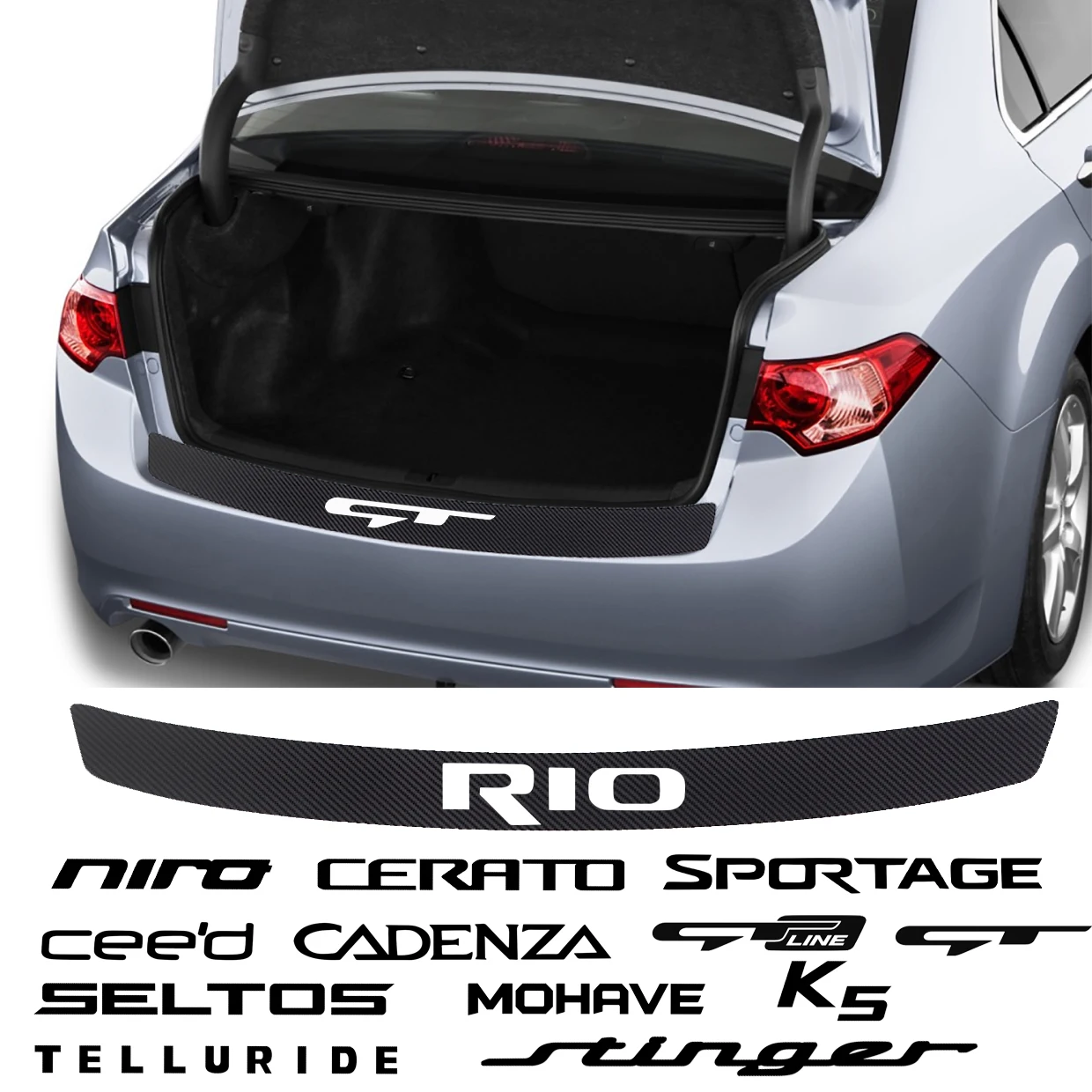 Автомобильные наклейки из углеродного волокна для Kia Sportage QL Rio K2 Optima Sorento Picanto Ceed