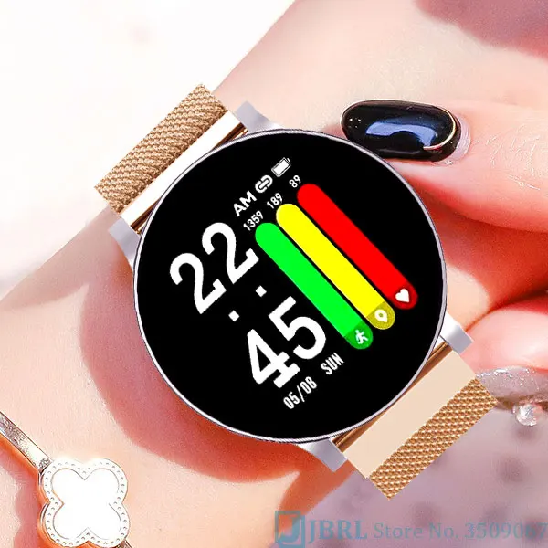 

Luxury Electronic LED Digital Clock Woman Wrist Watches Stainless Steel Magnet Strap watch Woman Wristwatches men sports watxhes