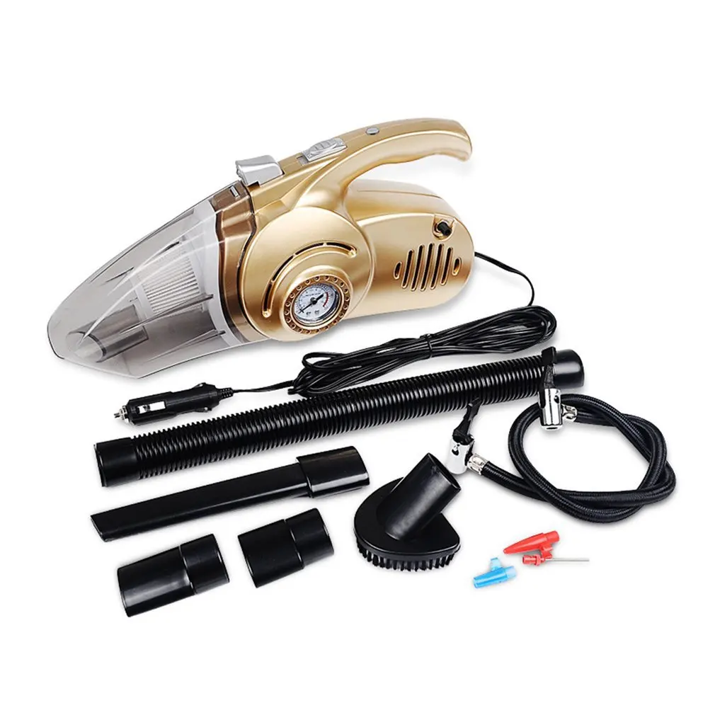 Portable 4 in 1 Car Dual Use Vacuum Cleaner Handheld Car Auto Inflatable Pump Air Compressor High Power with Digital Display