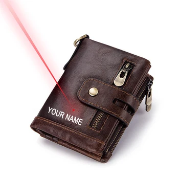 

Free Engraving 100% Genuine Leather Men Wallet Coin Purse Small Card Holder PORTFOLIO Portomonee Male Walet Pocket Coffee Money