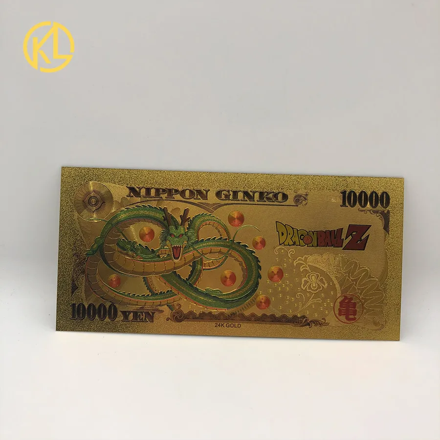 10 шт./партия Япония Dragon Ball Сон Гоку какаротто 10000 иен золото пластиковые банкноты для классической детской коллекции памяти
