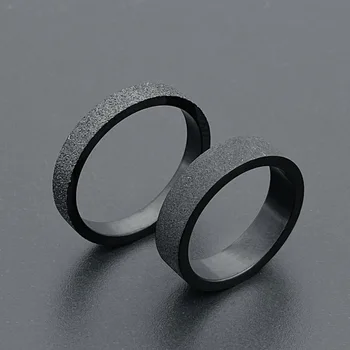 Simple 3mm 5mm Woman Men’s Couple Black Titanium Ring Matte Finished Finger Ring Jewelry for Male Wedding Bands Gift