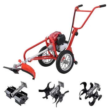 

Multi-purpose Hand-push Type Portable Weeding Machine Lawn Mower Soil Loosening Machine With Four-stroke GX35 140 Engine 1900W