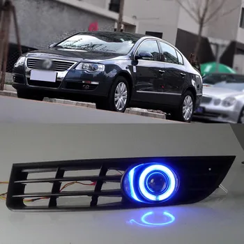 

LED COB Angel Eye Rings Front Projector Lens Fog Lights Assembled Lamp Bumper Replacement Cover Fit For Volkswagen Magotan