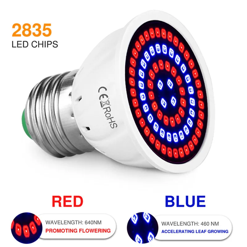 LED Grow Lamp Full Spectrum LED Plant Growth Lamp Indoor Lighting Grow Lights Bulb for Plants E27 E14 GU10 MR16 B22 220V grow light