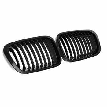 

Pair Front Kidney Grills Grille Gloss Black For BMW 3 Series E46 323i 325i 328i 330i 1999 2000 2001 AM-3476116147 Racing Grills