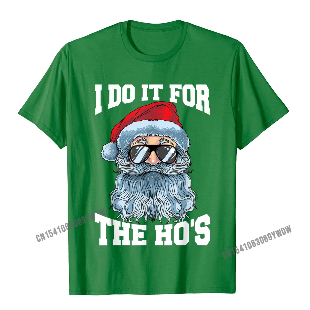 Oversized Geek Cool Top T-shirts O-Neck 100% Cotton Male Tops Tees Short Sleeve Summer Cool Tops & Tees Free Shipping I Do It For The Hos Inappropriate Christmas Funny Santa T-Shirt__735 green