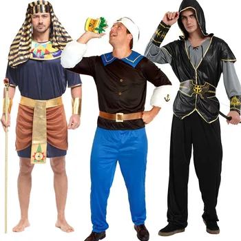 

Egyptian Prince Adult King Costume Popeye Stage Crew Performance Sailor Costumes Hunter Clothes Shooter Forest Prince Clothing