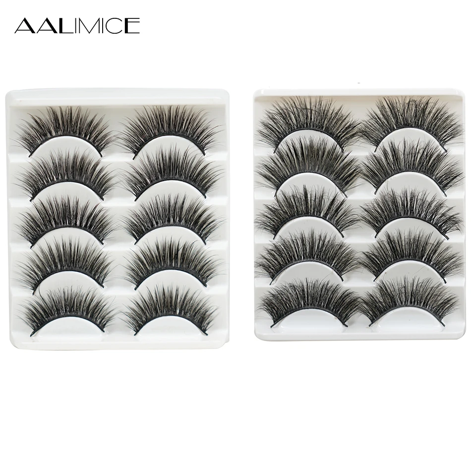 

AALIMICE 5 Pairs Mink Hair Lashes Volume Eyelashes Wholesale Price Performing Stage Makeup Eye Lashes Mink Eyelashes Bulk