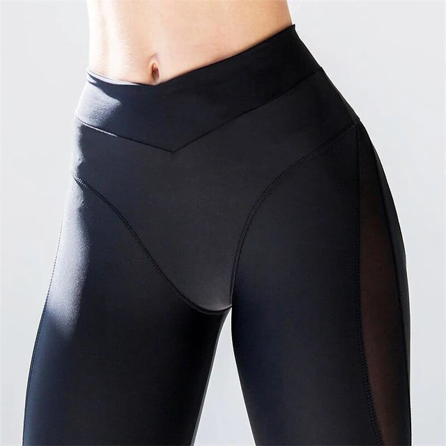 Female Sexy Leggings Yoga Pants Mesh Push Up Workout Leggings High  Gym Running Pants Slim Fitness Athletic Leggins 5
