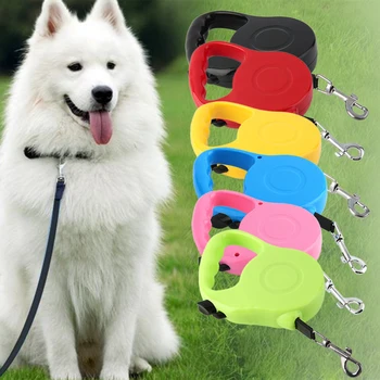 

Nylon & Plastic Soft Handle 3M/5M Long Retractable Dog Pet Lead For Training Leash Extendable Six Colors Avaiable