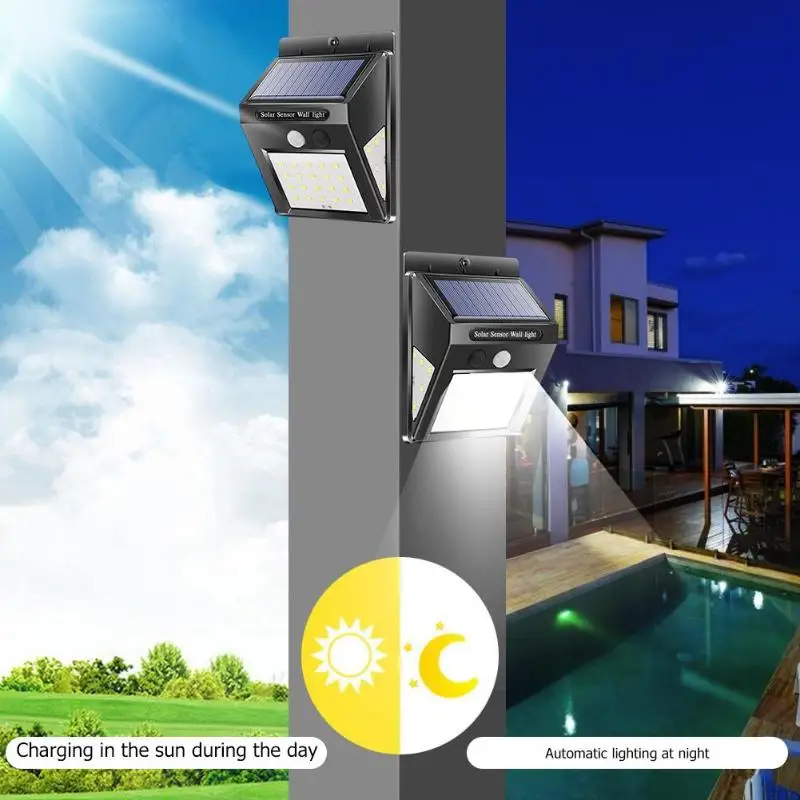 6 шт. 40LED Солнечный настенный светильник с датчиком движения, уличный светильник для двора, безопасный светильник с уважением к окружающей среде для переработки