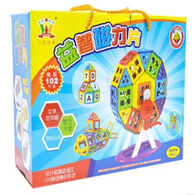 102PCS(6013) Дети собрать Diy головоломки набор охраны окружающей среды пластик магнитный материал - Цвет: 102PCS(6013)