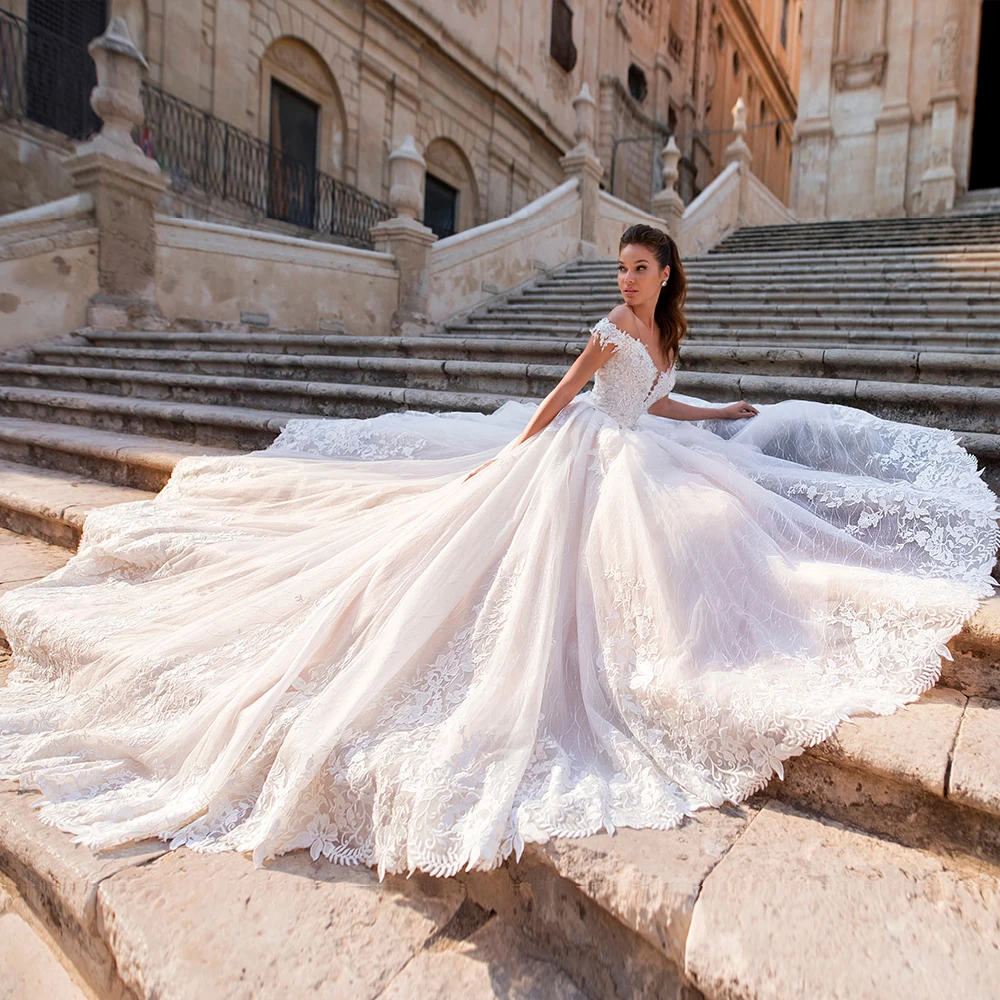 2020 свадебное платье принцессы Boho Vestido De Casamento кружевное с коротким рукавом и