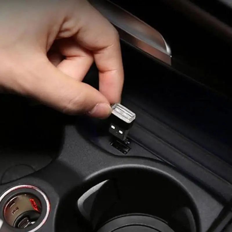 2 шт. светодиодный светильник для автомобиля, авто интерьер, USB атмосферный свет, декоративный светильник, USB штекер, декоративный светильник, аварийный светильник, автомобильная лампа для окружающей среды