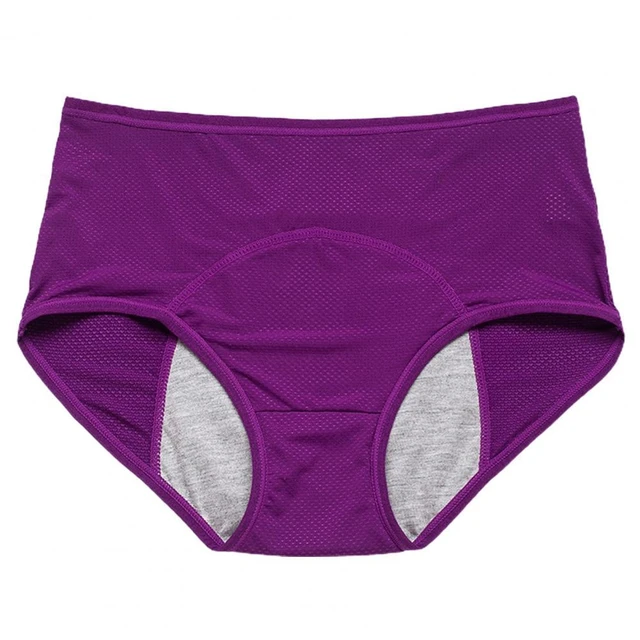 Women Menstrual Panties Comfort Leak Proof Underwear Physiological Pants  For Women Girls New-Purple-5XL 