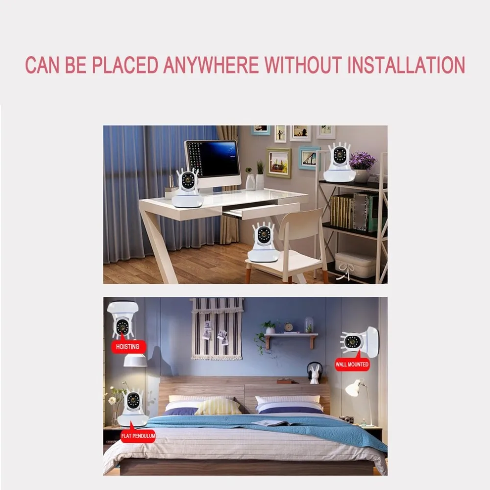 1080P WIFI secure IP head camera wireless infrared 360-degree camera
