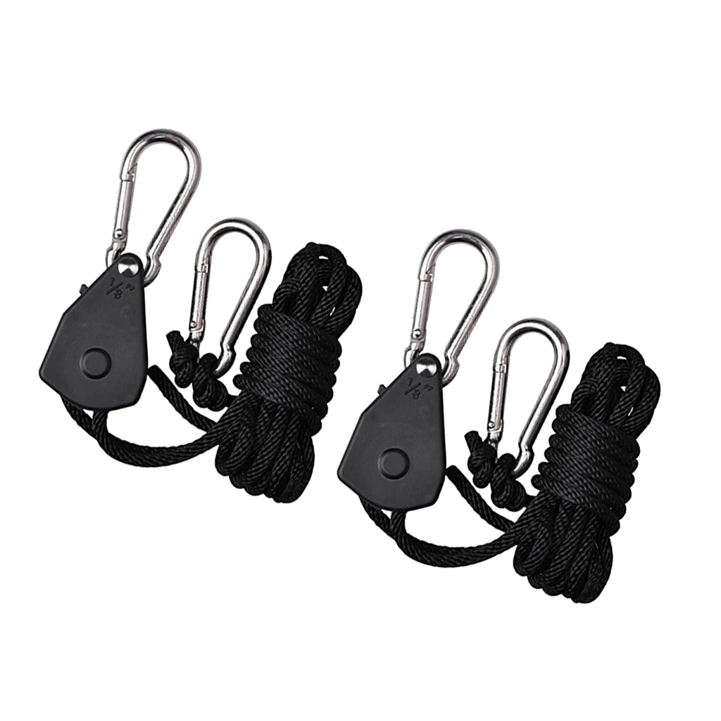 

2 pcs 1/8'' Heavy Duty LED Grow Light Hanger Yoyo Rope Ratchet For Hydroponic