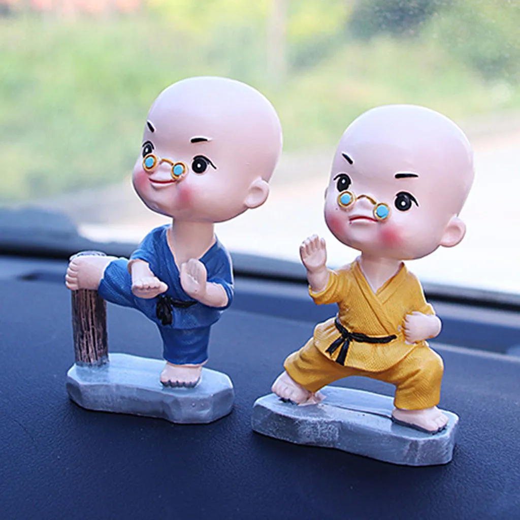 Миниатюрные из полимерной смолы Kungfu маленький монах ремесло аксессуары семейный офис украшение автомобиля# bb