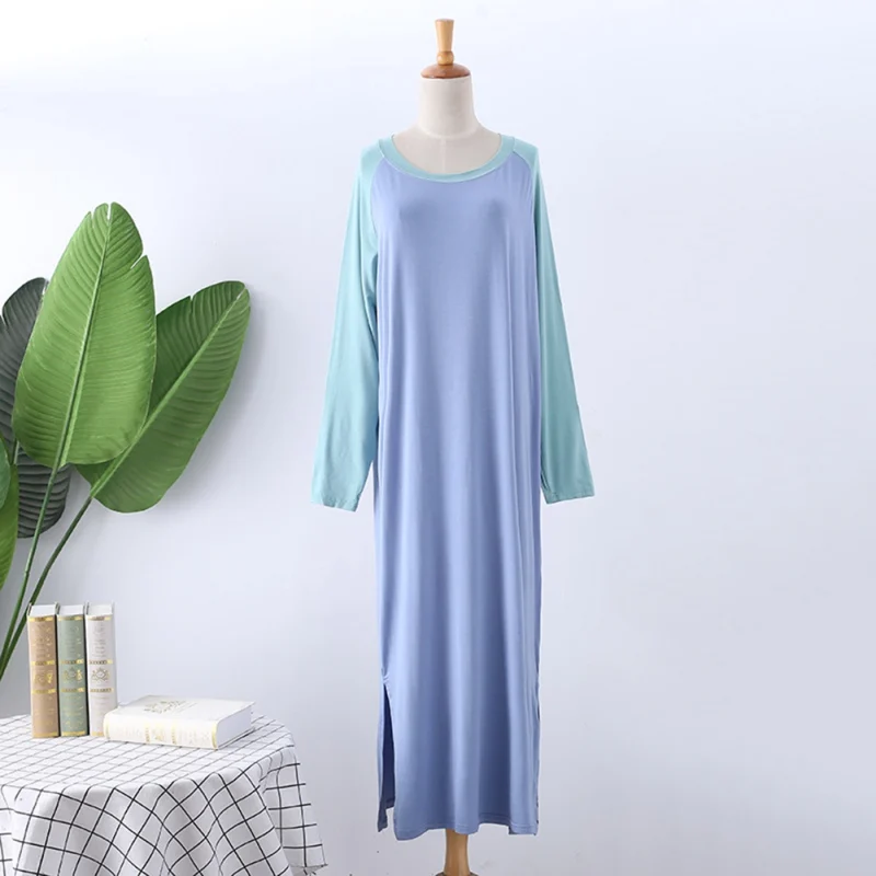 Autumn Loose Modal Nightdress Pregnant Women Plus Fat Plus Size Long Sleeve Dress