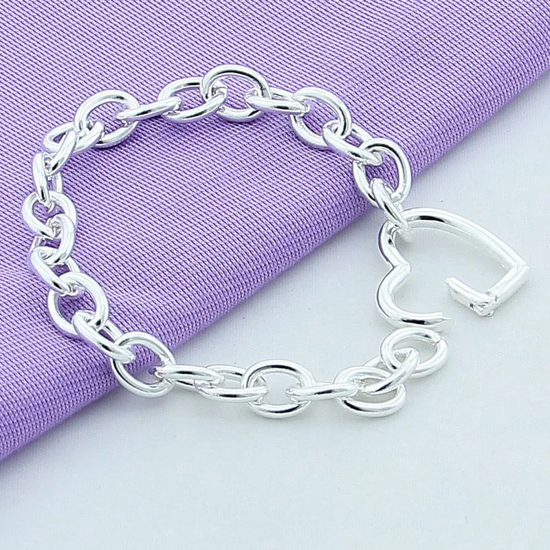 Women Bracelets 925 Sterling Silver Heart Buckle Bracelet For Women Romantic Bracelets Silver 925 Jewelry 2