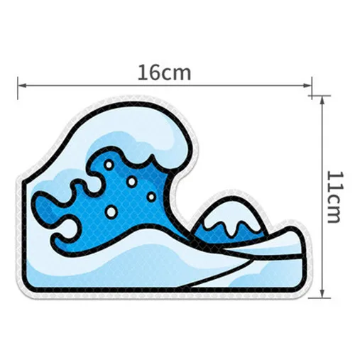 Wave Креативные Мультяшные светоотражающие наклейки Lucky Fish Safety Tapes Wave Night Предупреждение ющие Светоотражающие Наклейки для декора автомобиля, сделанные с 3M - Цвет: Wave