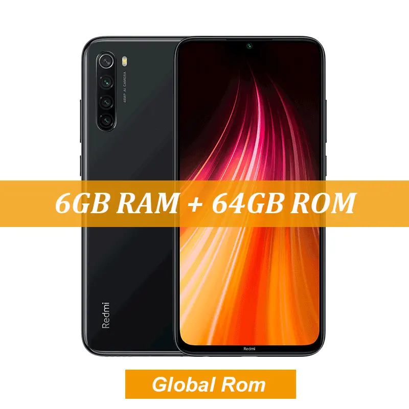 6GB Gray New Global ROM Xiaomi Redmi Note 8 4GB 64GB 48MP Quad Camera Smartphone Snapdragon 665 Octa Core 6.3" FHD Screen 4000mAh - Цвет: 6GB Gray